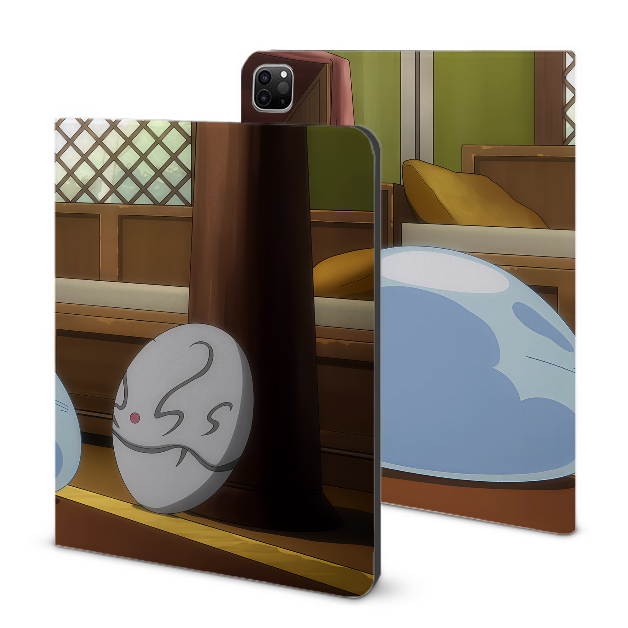 （画像用） 転スラ Regarding Reincarnated to Slime IPad ケース ブック型 PUレザー TPU 耐衝撃 軽量 薄型 ペン収納なし 全面保護 IPad 各モデル対応
